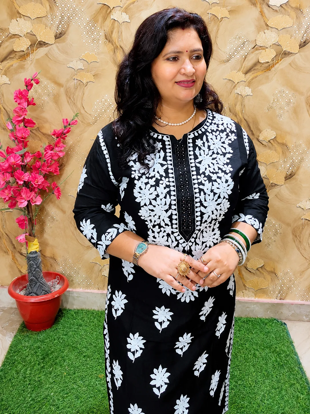 Women’s Black Rayon 2-Piece Co-Ord Set with Lakhnavi Embroidery