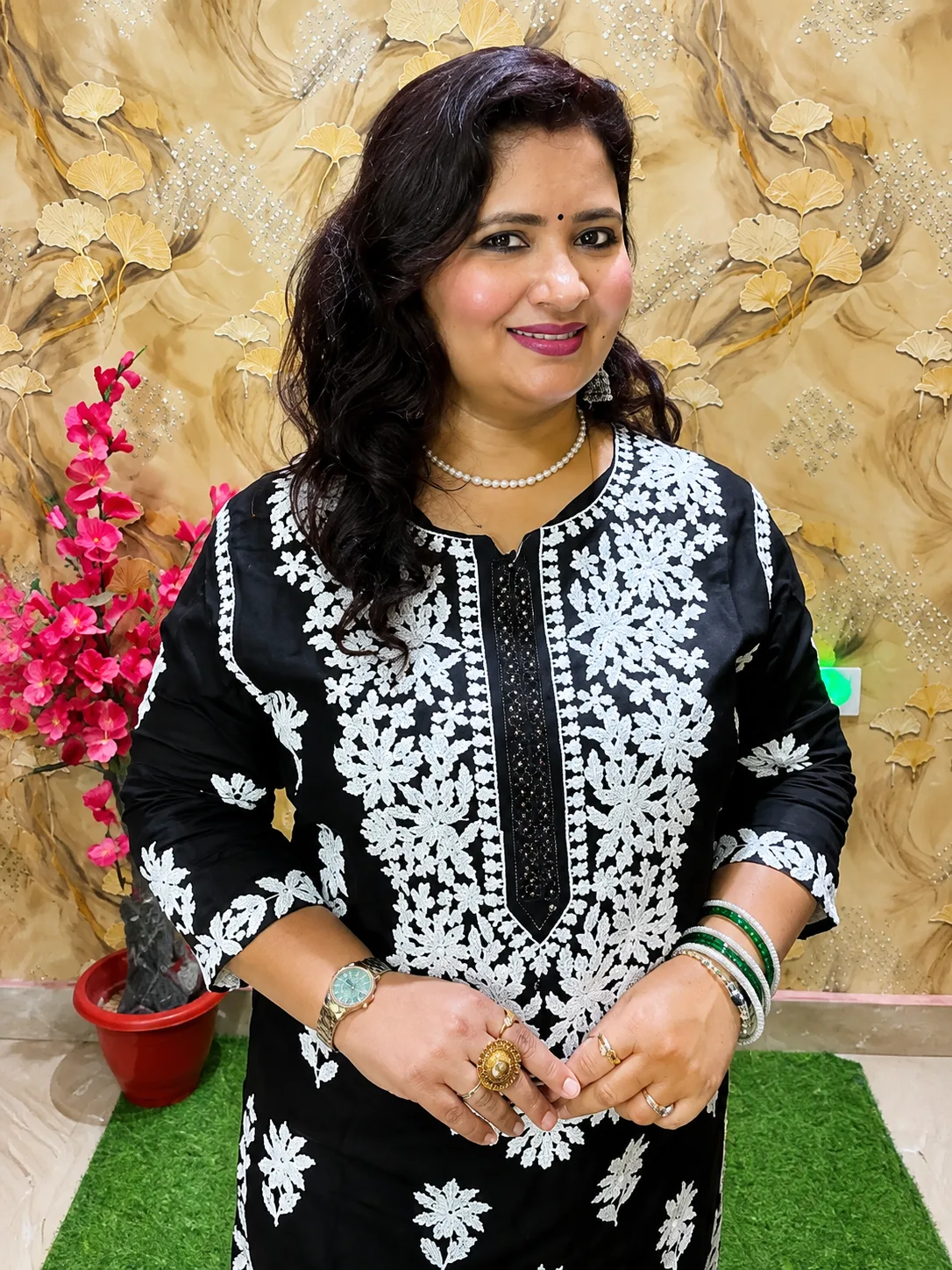 Women’s Black Rayon 2-Piece Co-Ord Set with Lakhnavi Embroidery 